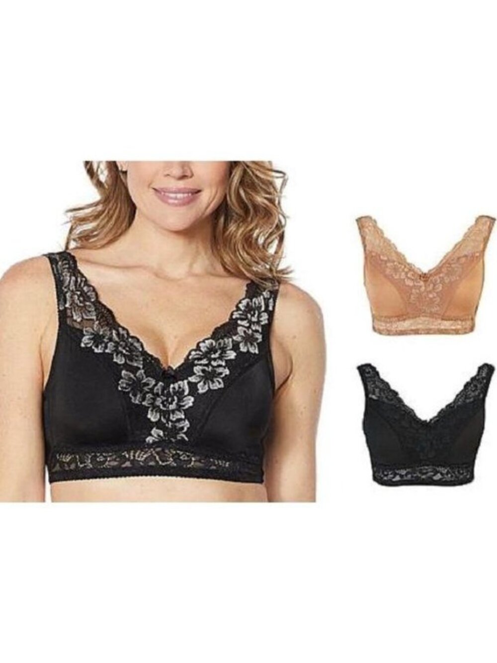 Rhonda Shear Betty Pin Up Bra 3 Pack SMALL